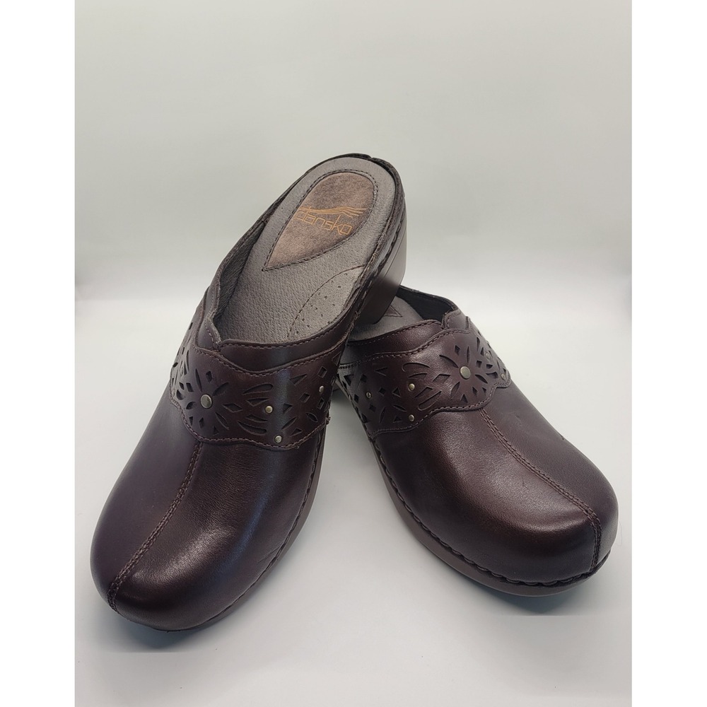 Dansko Shyanne Brown Leather Mule Clogs Women's EU 38‎ US 7.5-8 Slip On Comfort